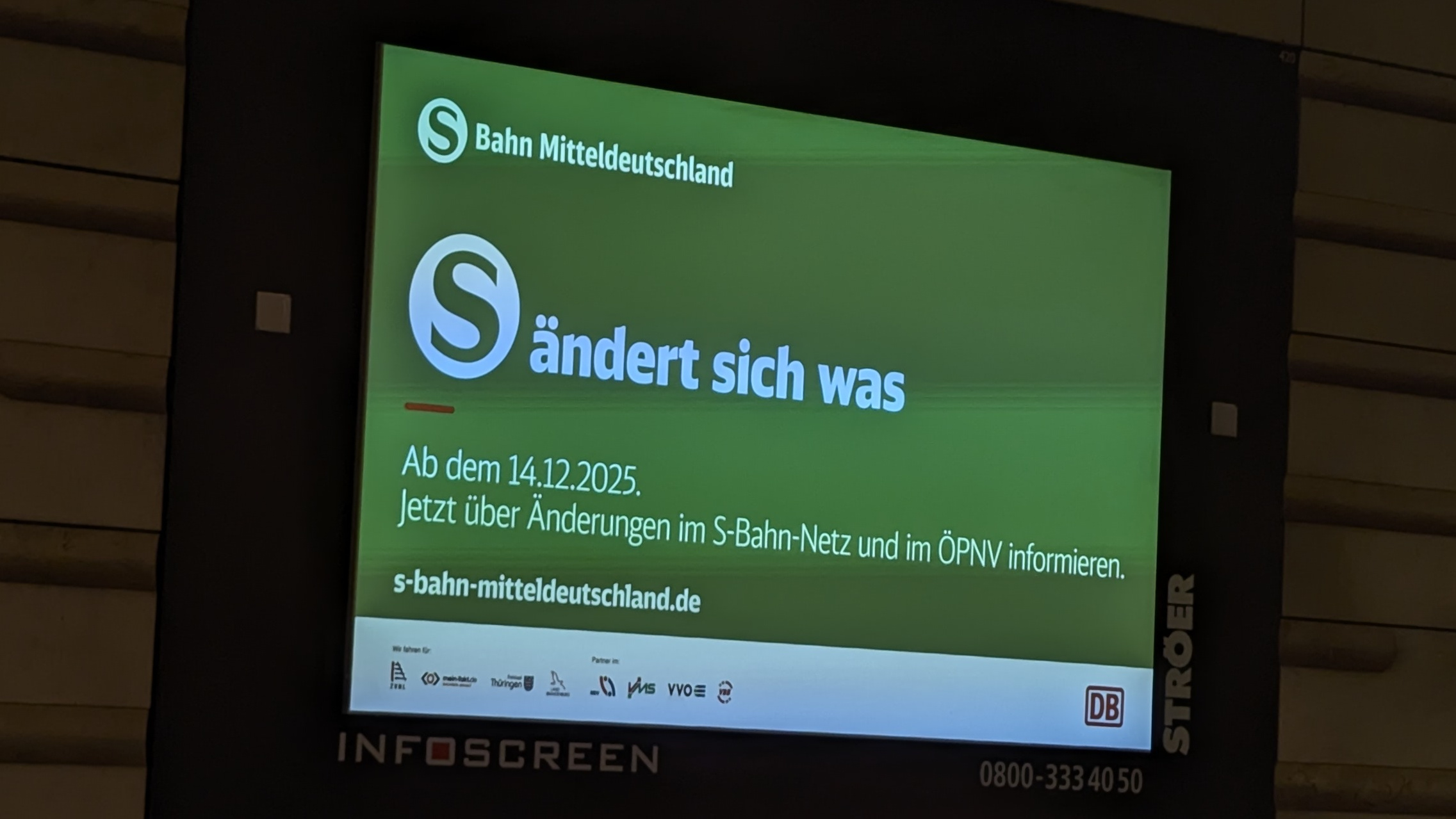 A photo of the promotion regarding the new S-Bahn network 'improvements'.
